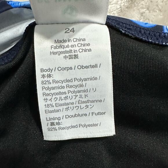 J.Crew One-Piece Swimsuit Women's Plus 24 Blue Floral Ruched One-Shoulder NWT - Picture 5 of 6